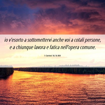 Picture 06 - 1 Corinzi 16:16 RIV - io v’esorto a sottomettervi anche voi a cotali - Bible Verse Picture