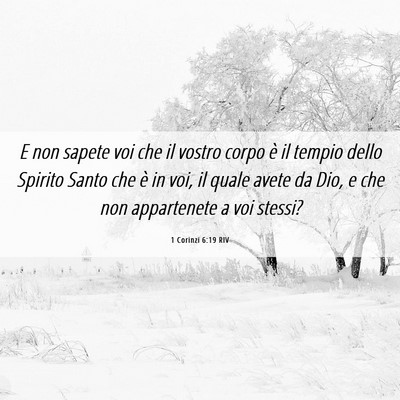 Picture 06 - 1 Corinzi 6:19 RIV - E non sapete voi che il vostro corpo è il tempio - Bible Verse Picture
