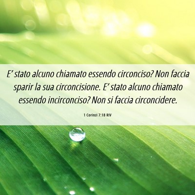 Picture 06 - 1 Corinzi 7:18 RIV - E’ stato alcuno chiamato essendo circonciso? - Bible Verse Picture