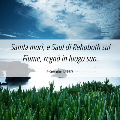 Picture 06 - 1 Cronache 1:48 RIV - Samla morì, e Saul di Rehoboth sul Fiume, regnò - Bible Verse Picture