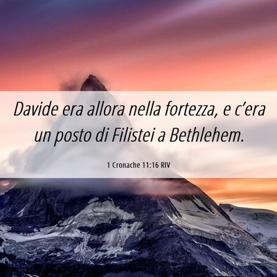 Picture 06 - 1 Cronache 11:16 RIV - Davide era allora nella fortezza, e c’era un - Bible Verse Picture