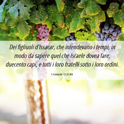 Picture 06 - 1 Cronache 12:32 RIV - Dei figliuoli d’Issacar, che intendevano i - Bible Verse Picture