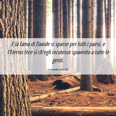 Picture 06 - 1 Cronache 14:17 RIV - E la fama di Davide si sparse per tutti i paesi, - Bible Verse Picture