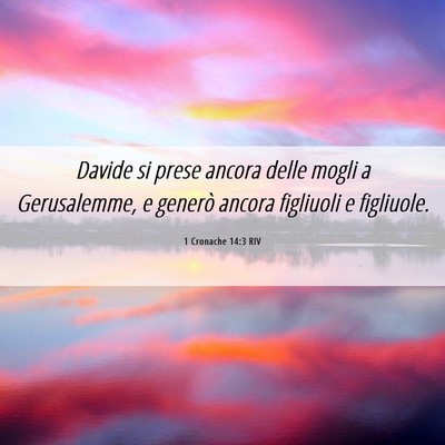 Picture 06 - 1 Cronache 14:3 RIV - Davide si prese ancora delle mogli a Gerusalemme, - Bible Verse Picture