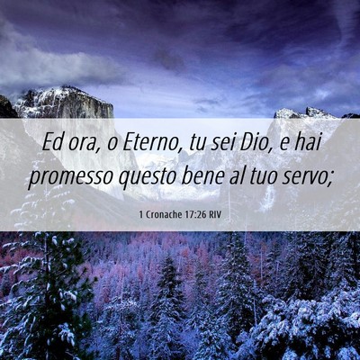 Picture 06 - 1 Cronache 17:26 RIV - Ed ora, o Eterno, tu sei Dio, e hai promesso - Bible Verse Picture