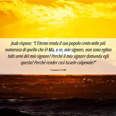 Picture 06 - 1 Cronache 21:3 RIV - Joab rispose: “L’Eterno renda il suo popolo - Bible Verse Picture