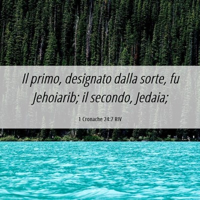 Picture 06 - 1 Cronache 24:7 RIV - Il primo, designato dalla sorte, fu Jehoiarib; il - Bible Verse Picture
