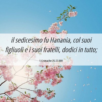 Picture 06 - 1 Cronache 25:23 RIV - il sedicesimo fu Hanania, col suoi figliuoli e i - Bible Verse Picture