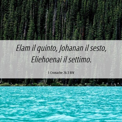 Picture 06 - 1 Cronache 26:3 RIV - Elam il quinto, Johanan il sesto, Eliehoenai il - Bible Verse Picture