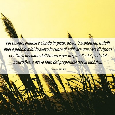 Picture 06 - 1 Cronache 28:2 RIV - Poi Davide, alzatosi e stando in piedi, disse: - Bible Verse Picture