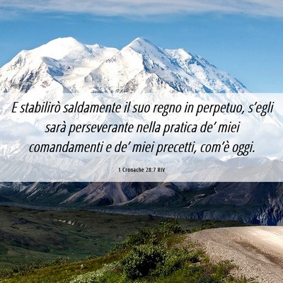 Picture 06 - 1 Cronache 28:7 RIV - E stabilirò saldamente il suo regno in perpetuo, - Bible Verse Picture