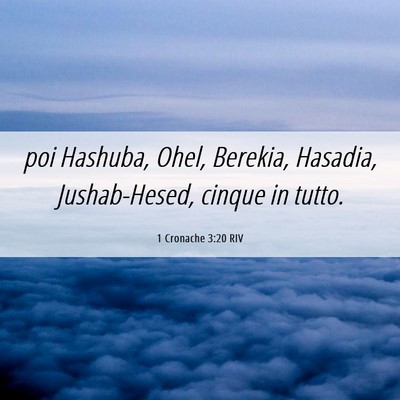 Picture 06 - 1 Cronache 3:20 RIV - poi Hashuba, Ohel, Berekia, Hasadia, - Bible Verse Picture