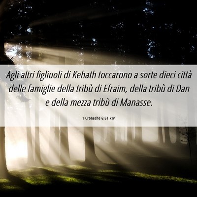 Picture 06 - 1 Cronache 6:61 RIV - Agli altri figliuoli di Kehath toccarono a sorte - Bible Verse Picture