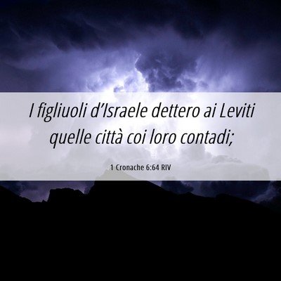Picture 06 - 1 Cronache 6:64 RIV - I figliuoli d’Israele dettero ai Leviti quelle - Bible Verse Picture