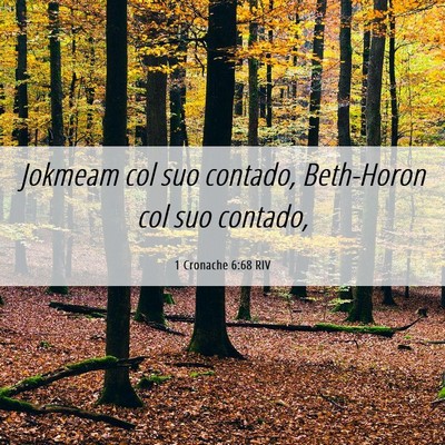 Picture 06 - 1 Cronache 6:68 RIV - Jokmeam col suo contado, Beth-Horon col suo - Bible Verse Picture