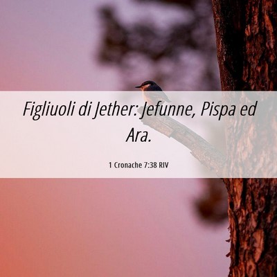 Picture 06 - 1 Cronache 7:38 RIV - Figliuoli di Jether: Jefunne, Pispa ed - Bible Verse Picture