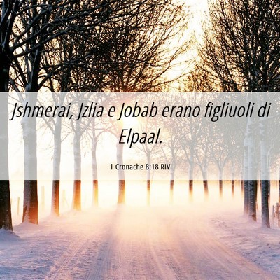 Picture 06 - 1 Cronache 8:18 RIV - Jshmerai, Jzlia e Jobab erano figliuoli di - Bible Verse Picture