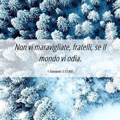 Picture 06 - 1 Giovanni 3:13 RIV - Non vi maravigliate, fratelli, se il mondo vi - Bible Verse Picture