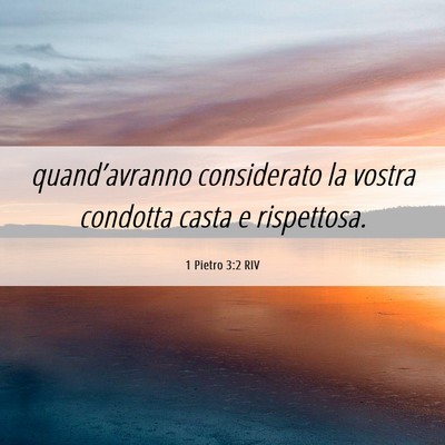 Picture 06 - 1 Pietro 3:2 RIV - quand’avranno considerato la vostra condotta - Bible Verse Picture