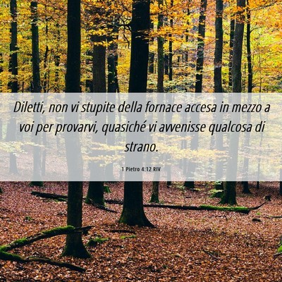 Picture 06 - 1 Pietro 4:12 RIV - Diletti, non vi stupite della fornace accesa in - Bible Verse Picture