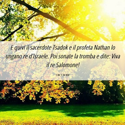 Picture 06 - 1 Re 1:34 RIV - E quivi il sacerdote Tsadok e il profeta Nathan - Bible Verse Picture