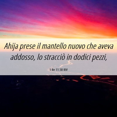 Picture 06 - 1 Re 11:30 RIV - Ahija prese il mantello nuovo che aveva addosso, - Bible Verse Picture