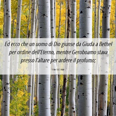 Picture 06 - 1 Re 13:1 RIV - Ed ecco che un uomo di Dio giunse da Giuda a - Bible Verse Picture