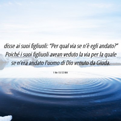 Picture 06 - 1 Re 13:12 RIV - disse ai suoi figliuoli: “Per qual via se - Bible Verse Picture