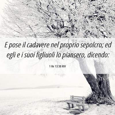 Picture 06 - 1 Re 13:30 RIV - E pose il cadavere nel proprio sepolcro; ed egli - Bible Verse Picture