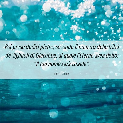 Picture 06 - 1 Re 18:31 RIV - Poi prese dodici pietre, secondo il numero delle - Bible Verse Picture