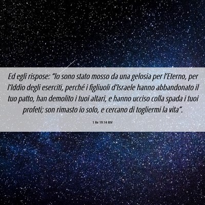 Picture 06 - 1 Re 19:14 RIV - Ed egli rispose: “Io sono stato mosso da una - Bible Verse Picture