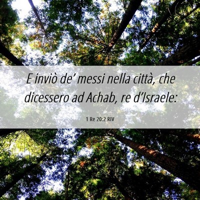 Picture 06 - 1 Re 20:2 RIV - E inviò de’ messi nella città, che dicessero - Bible Verse Picture