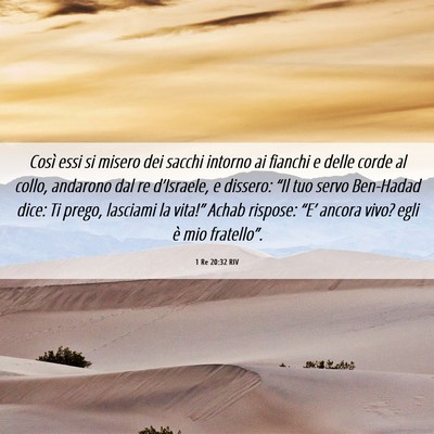 Picture 06 - 1 Re 20:32 RIV - Così essi si misero dei sacchi intorno ai - Bible Verse Picture