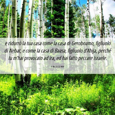 Picture 06 - 1 Re 21:22 RIV - e ridurrò la tua casa come la casa di Geroboamo, - Bible Verse Picture