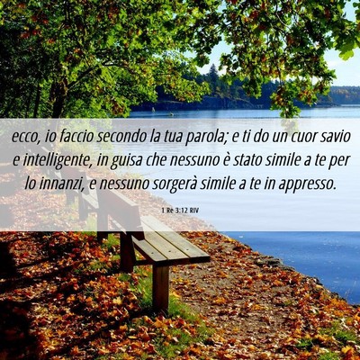 Picture 06 - 1 Re 3:12 RIV - ecco, io faccio secondo la tua parola; e ti do un - Bible Verse Picture