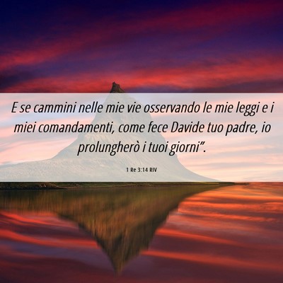 Picture 06 - 1 Re 3:14 RIV - E se cammini nelle mie vie osservando le mie - Bible Verse Picture