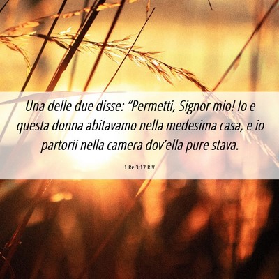 Picture 06 - 1 Re 3:17 RIV - Una delle due disse: “Permetti, Signor mio! Io - Bible Verse Picture