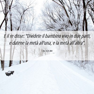 Picture 06 - 1 Re 3:25 RIV - E il re disse: “Dividete il bambino vivo in due - Bible Verse Picture