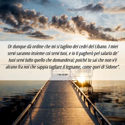 Picture 06 - 1 Re 5:6 RIV - Or dunque dà ordine che mi si taglino dei cedri - Bible Verse Picture