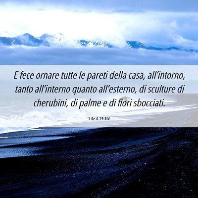 Picture 06 - 1 Re 6:29 RIV - E fece ornare tutte le pareti della casa, - Bible Verse Picture