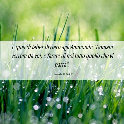 Picture 06 - 1 Samuele 11:10 RIV - E quei di Iabes dissero agli Ammoniti: “Domani - Bible Verse Picture