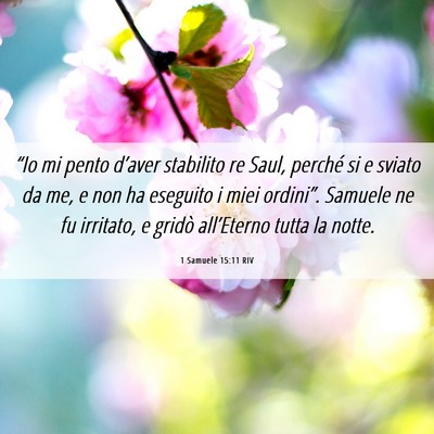 Picture 06 - 1 Samuele 15:11 RIV - “Io mi pento d’aver stabilito re Saul, - Bible Verse Picture