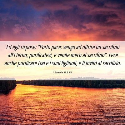 Picture 06 - 1 Samuele 16:5 RIV - Ed egli rispose: “Porto pace; vengo ad offrire - Bible Verse Picture