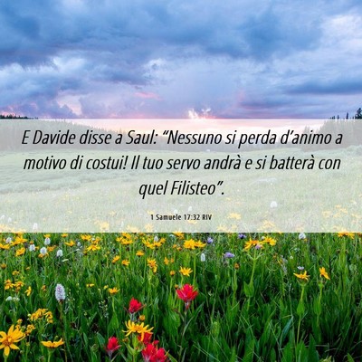 Picture 06 - 1 Samuele 17:32 RIV - E Davide disse a Saul: “Nessuno si perda - Bible Verse Picture