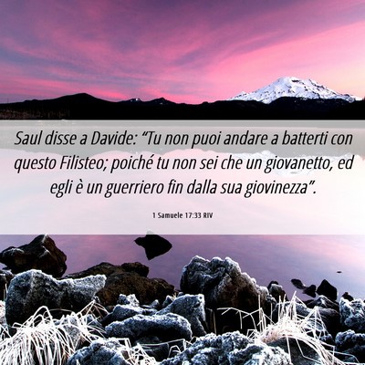 Picture 06 - 1 Samuele 17:33 RIV - Saul disse a Davide: “Tu non puoi andare a - Bible Verse Picture