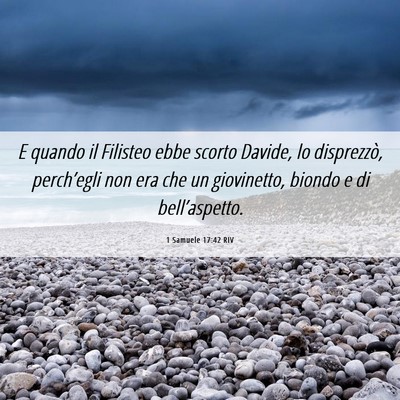 Picture 06 - 1 Samuele 17:42 RIV - E quando il Filisteo ebbe scorto Davide, lo - Bible Verse Picture