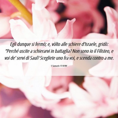 Picture 06 - 1 Samuele 17:8 RIV - Egli dunque si fermò; e, vòlto alle schiere - Bible Verse Picture