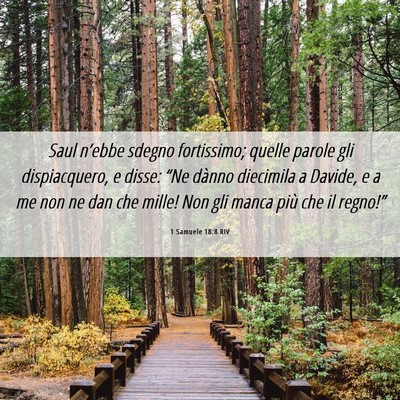 Picture 06 - 1 Samuele 18:8 RIV - Saul n’ebbe sdegno fortissimo; quelle parole - Bible Verse Picture