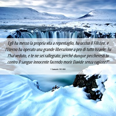 Picture 06 - 1 Samuele 19:5 RIV - Egli ha messo la propria vita a repentaglio, ha - Bible Verse Picture