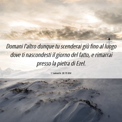 Picture 06 - 1 Samuele 20:19 RIV - Domani l’altro dunque tu scenderai giù fino al - Bible Verse Picture